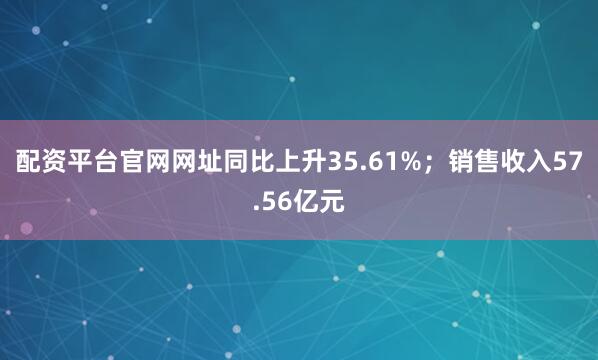 配资平台官网网址同比上升35.61%；销售收入57.56亿元